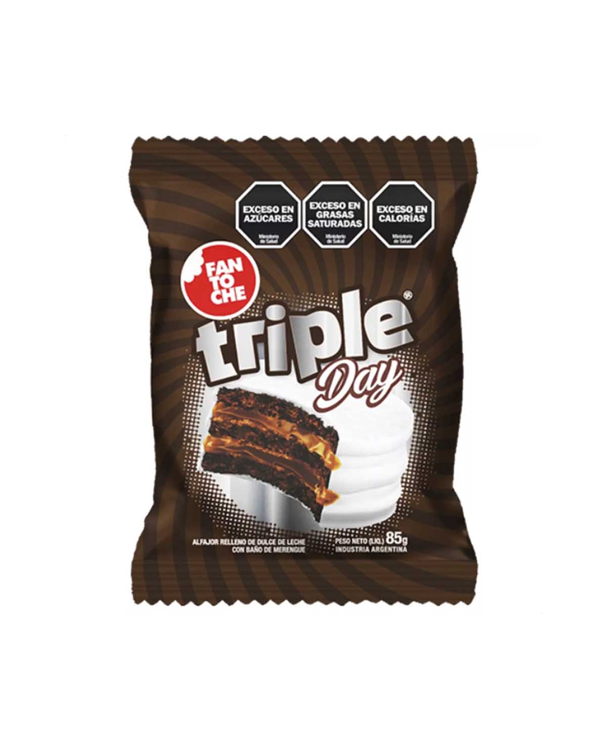 Alfajor Fantoche Triple Day Bañado Merengue 85 Gr